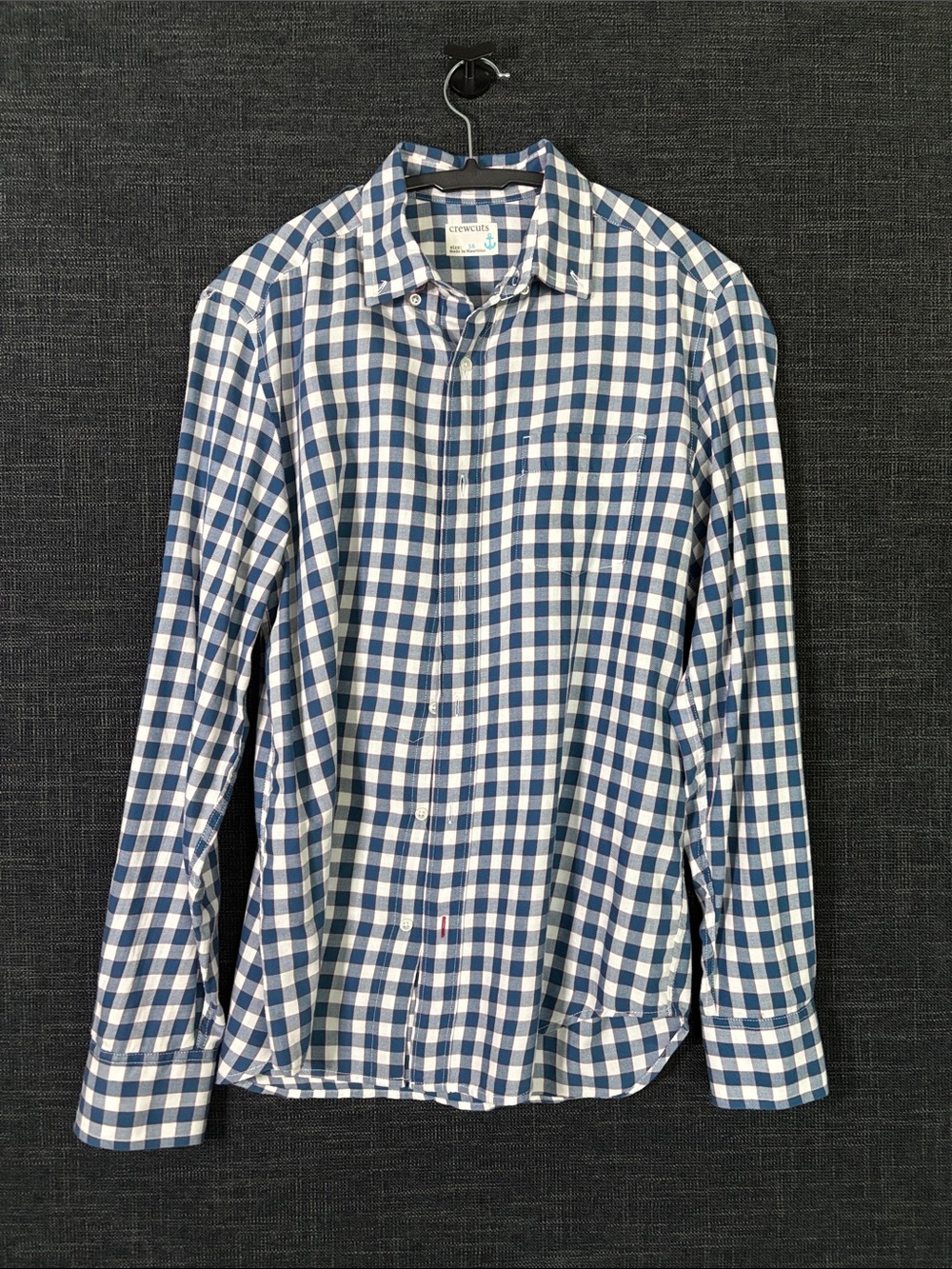 Crewcuts Boys' Blue & White Gingham Button-Down Shirt